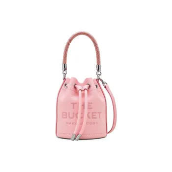 MARC JACOBS Leather Bucket Bags Shoulder Bag Crossbody Bag Handbag Mini Women's Blush Pink Red