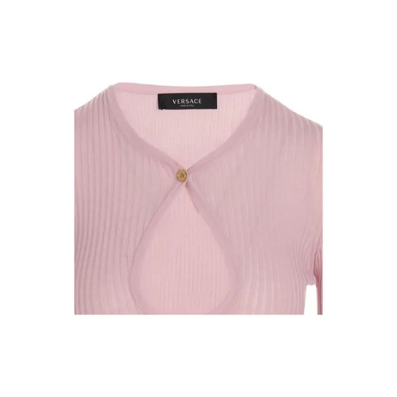 VERSACE Crop Tops Women's Pink-3