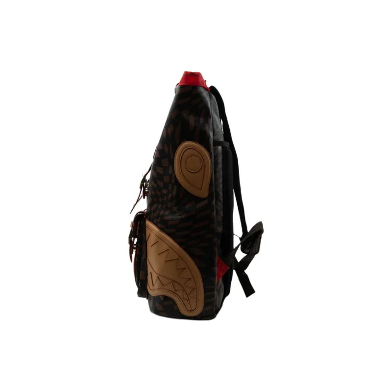SPRAYGROUND PVC Polyvinyl Chloride Backpack Large Size Unisex Brown-1