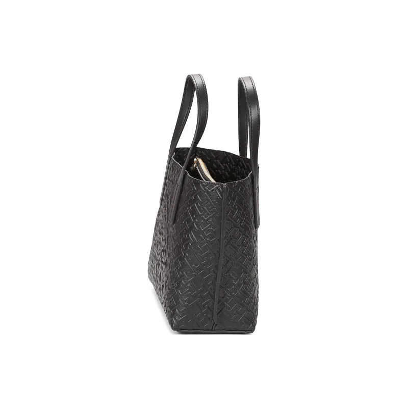 Tommy Hilfiger Polyurethane Tote Bag, Shopping Bag, Shoulder Bag, Crossbody Bag, Handbag Regular Women's Black-5