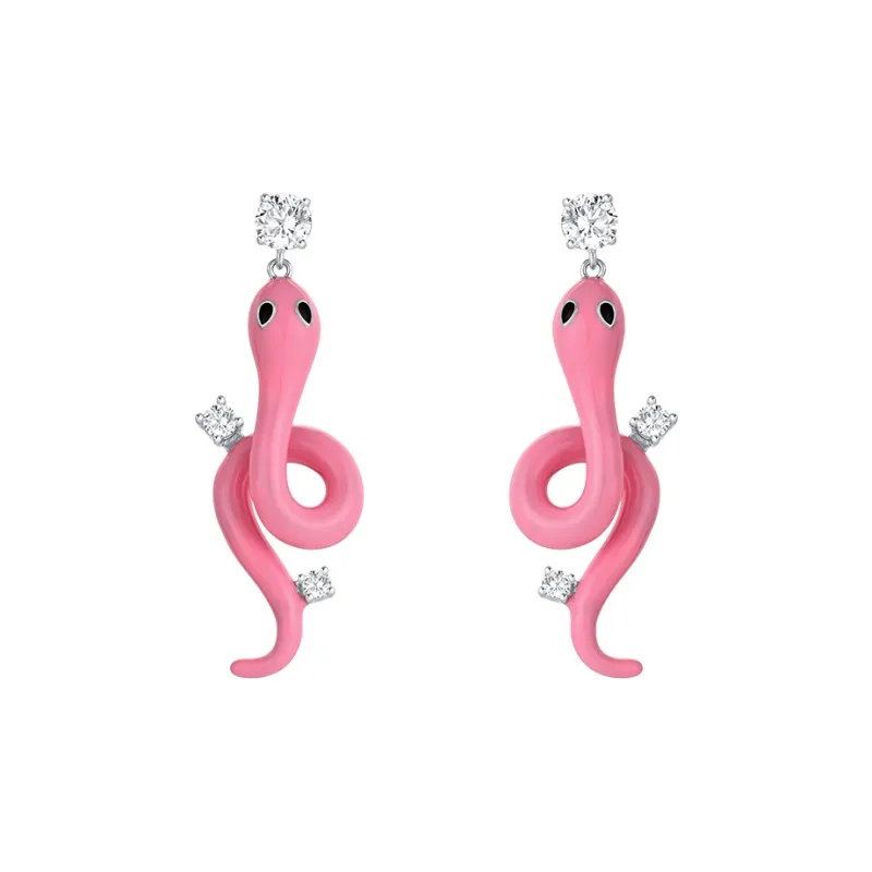 ERYU Alloy Stud Earrings Women's Pink-0
