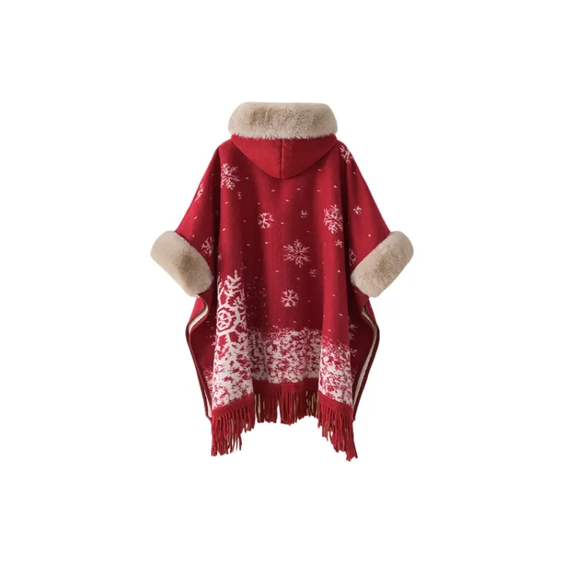ACUC Mid Length Thickened And Fleece Lined Soft And Warm Large Shawl Women's-7