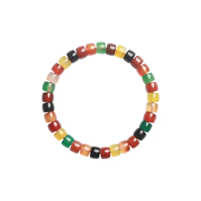 Reiki Agate Textile Beaded Bracelet Women's-0