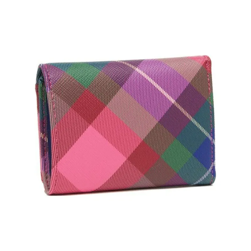 Vivienne Westwood Polyurethane Wallet Mini Women's Candy Plaid Nee-2