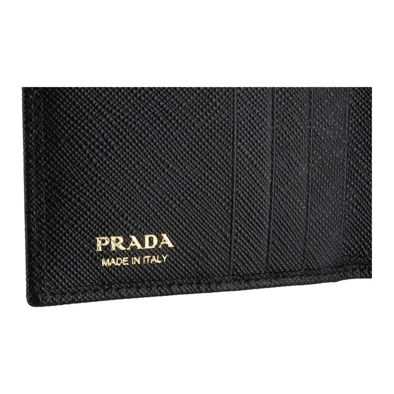 PRADA Cow Leather Wallet Women's Black-7