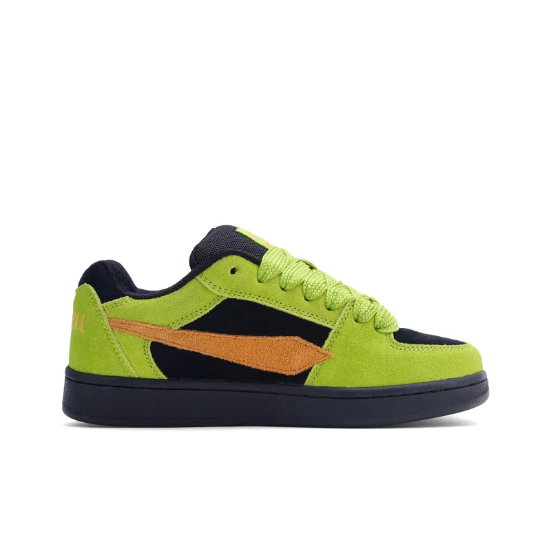 GLO BULL Skateboard Shoes Unisex Low Top Black Glow Green-2