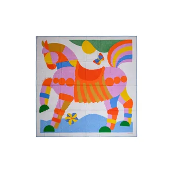 HERMES Silk Silk Scarves Women's Gray