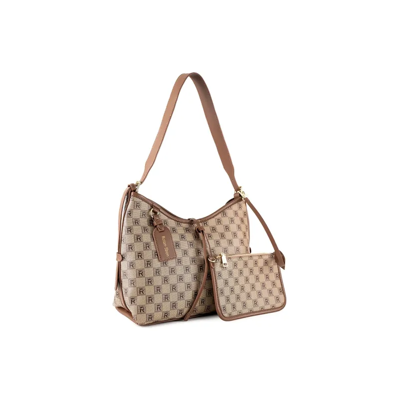 Vigno Synthetic Leather One Shoulder Handbag Regular Women's Coffee/Khaki-18