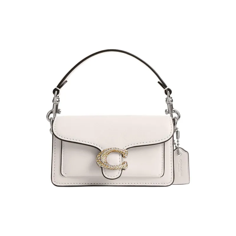 COACH Tabby Calfskin Shoulder Bag, Crossbody Bag, Handbag Mini Women's Chalk White-0