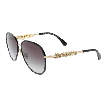 CHANEL Metal With Zircon Aviator Sunglasses Women's Gold