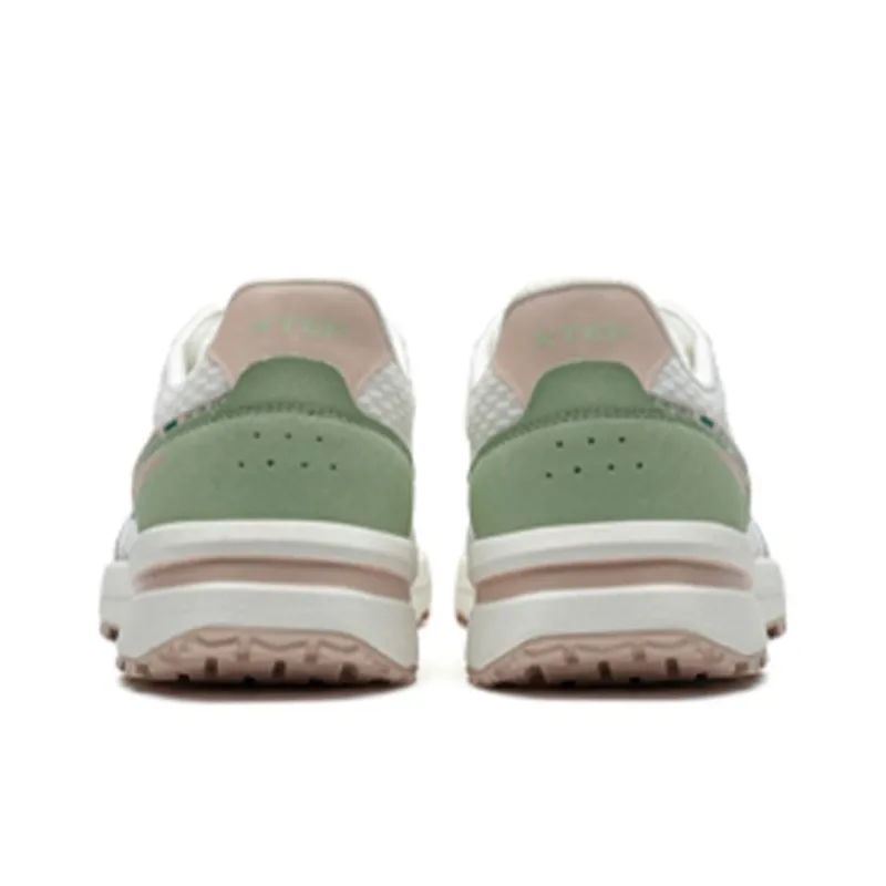 XTEP Shuoying Cushioning Anti Slip And Wear Resistant Low Top Sports Casual Shoes Women's White Pink Green-2