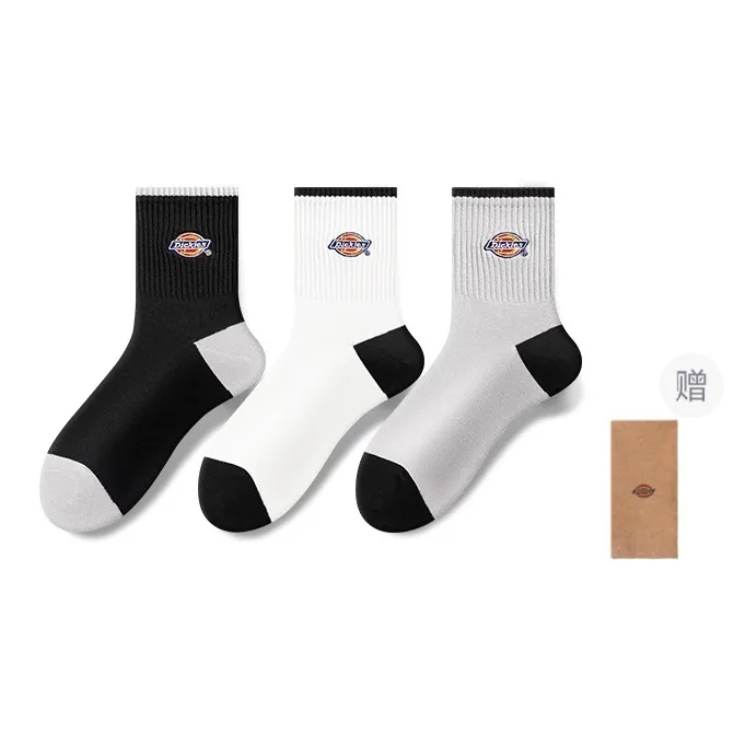 Dickies Fashion Classic Moisture-Wicking Breathable Fall And Winter Crew Socks Unisex-0