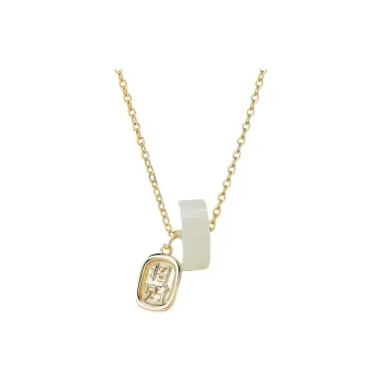 Royal Heaven's Choice Hetian Jade Necklaces Pale Greenish White Jade Unisex