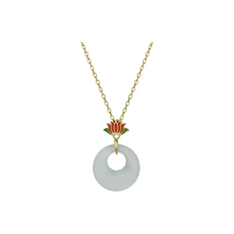 Royal Heaven's Choice Hetian Jade Necklaces Pale Greenish White Jade Unisex-0