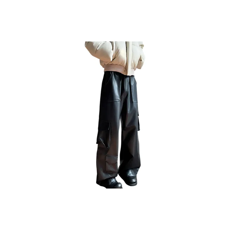WELTER EXPERIMENT Leather Pants Unisex Black-7