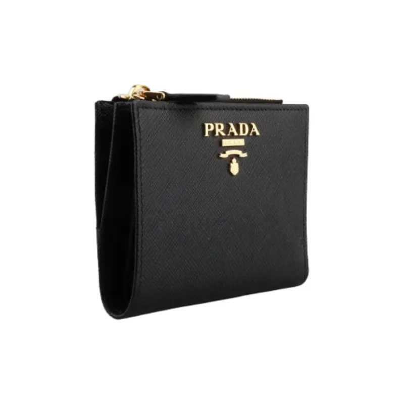 PRADA Cow Leather Wallet Women's Black-1