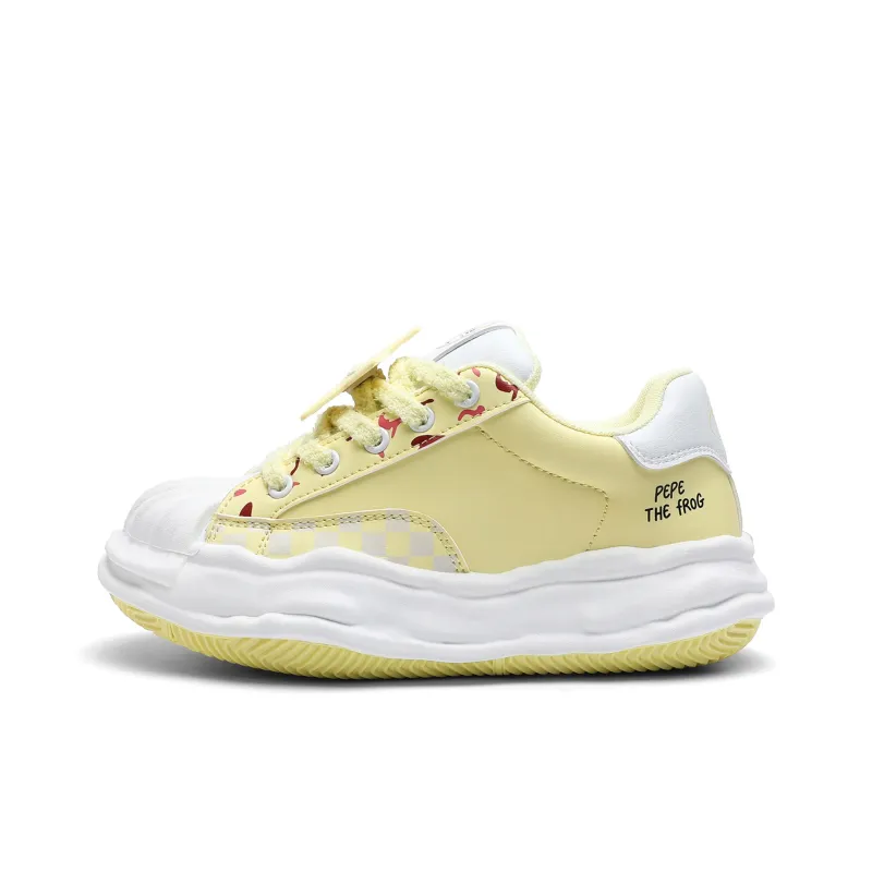 Pepe The Frog Low Top Skateboard Shoes Women's-3