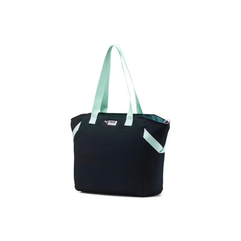 PUMA Prime Polyester Tote Bag, Shopping Bag, Shoulder Bag Women's Black & Yellow Pine & Light Water-1