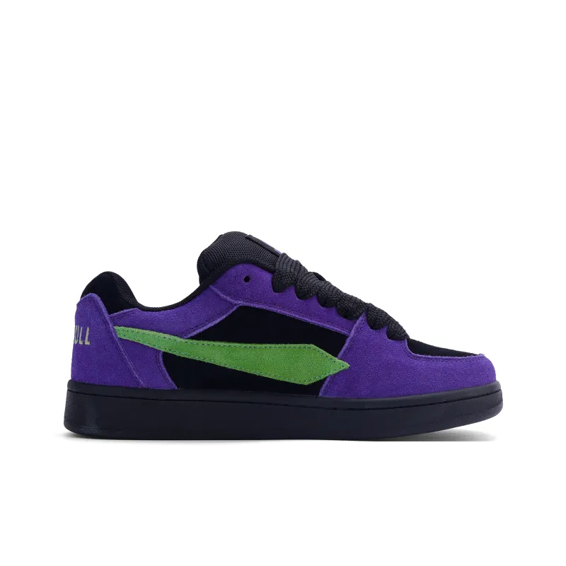 GLO BULL Skateboard Shoes Unisex Low Top Black Purple Green-2