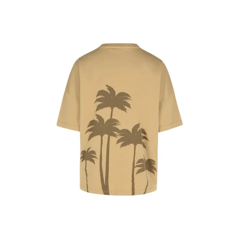 PALM ANGELS Logo Printed Crew Neck T Shirt-1