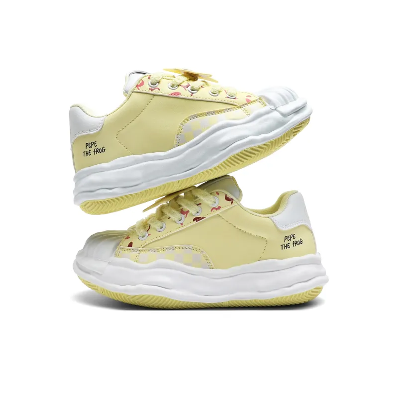 Pepe The Frog Low Top Skateboard Shoes Women's-2