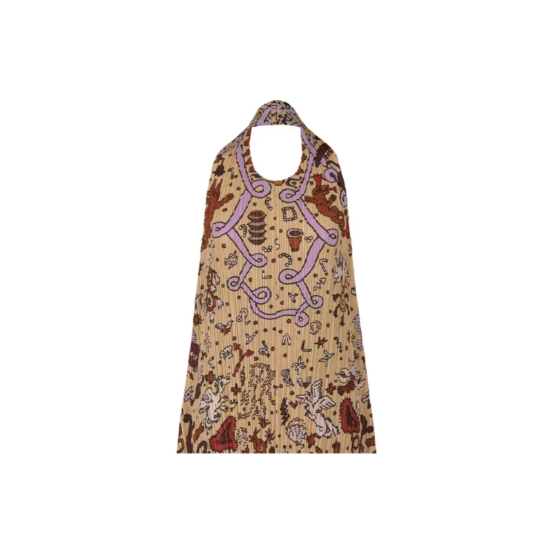 PLEATS PLEASE ISSEY MIYAKE Sleeveless Dress Women's Brown-1