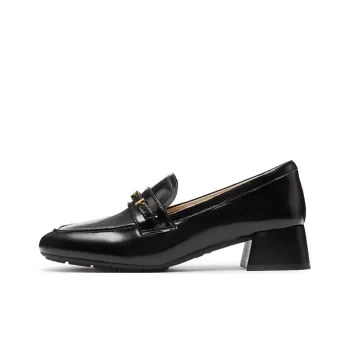 Staccato Light Milk Tea Chunky Heel Loafers 4cm Women's