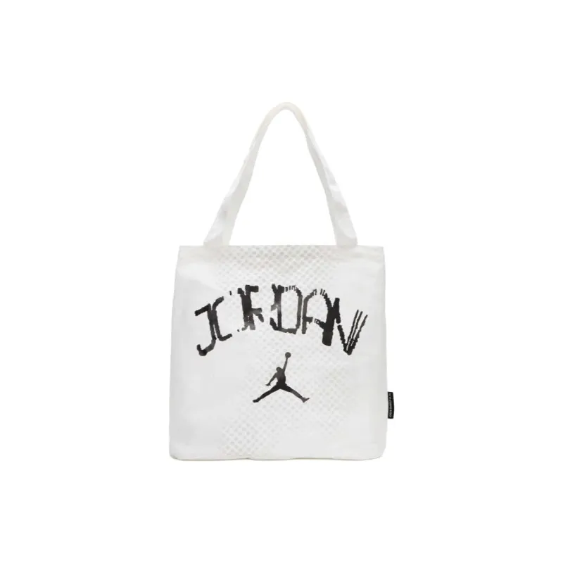 Jordan Cotton Tote Bag Shopping Bag Handbag Shoulder Bag Unisex White-0