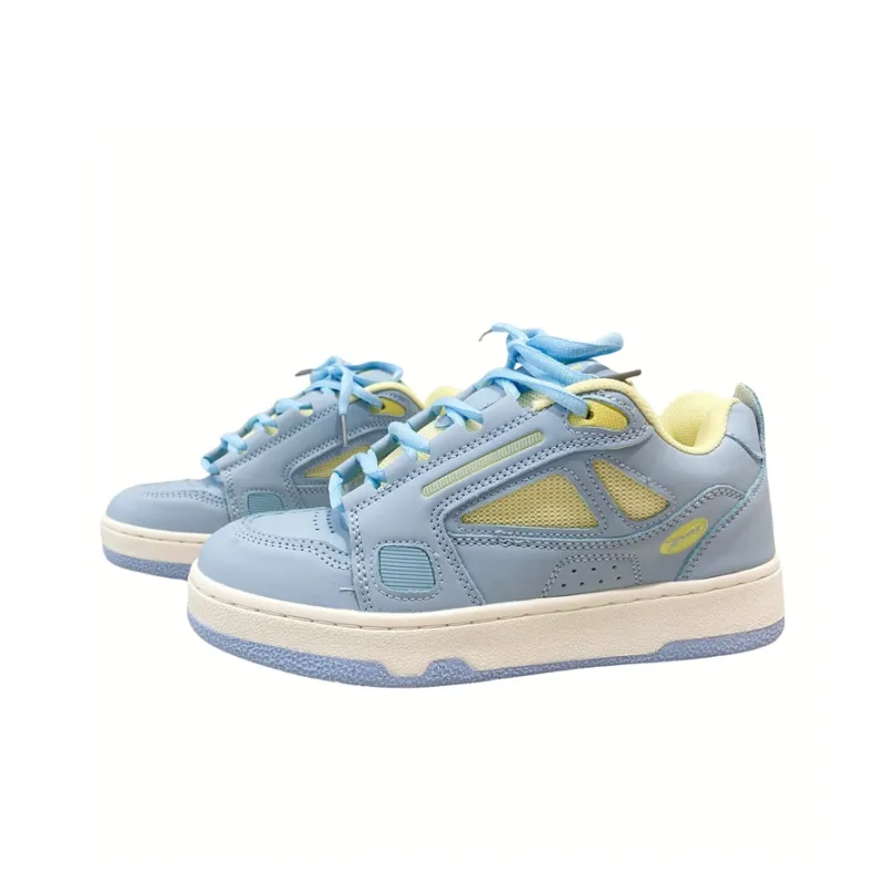 MQGAll Anti Slip And Wear Resistant Lightweight Low Top Skateboard Shoes Unisex Light Lunar Yellow-2