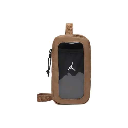 Jordan Polyester One Shoulder Crossbody Cell Phone Pouch Regular Unisex Ancient Brown & Black & White