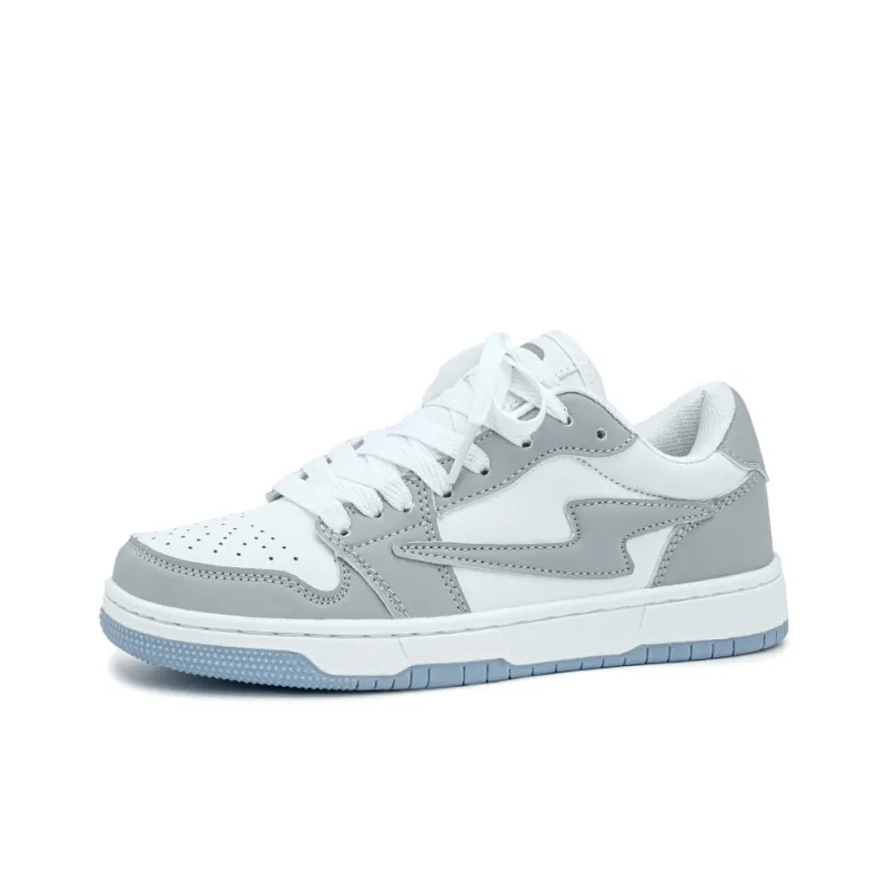 Medd Low Top Skateboard Shoes Unisex Vintage Gray Blue-2