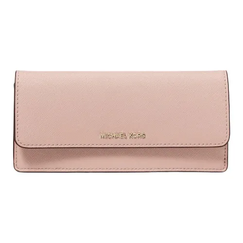 MICHAEL KORS Jet Set Saffiano Leather Wallet Large Size Women's Pink
