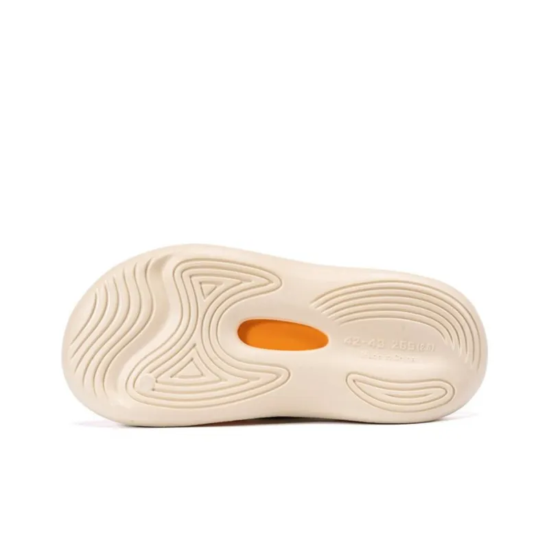 Pnj EVA Slip Resistant Slide Slippers Unisex Beige Orange-4