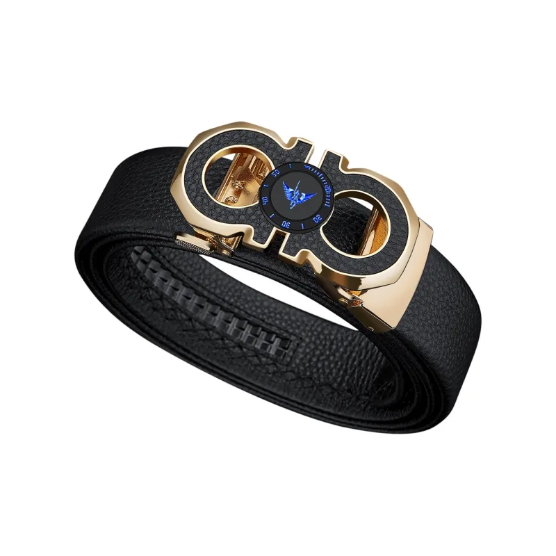 WilliamPOLO Cow Leather Belt Men's 3 Colors Available For Selection 3.5cm Width-14