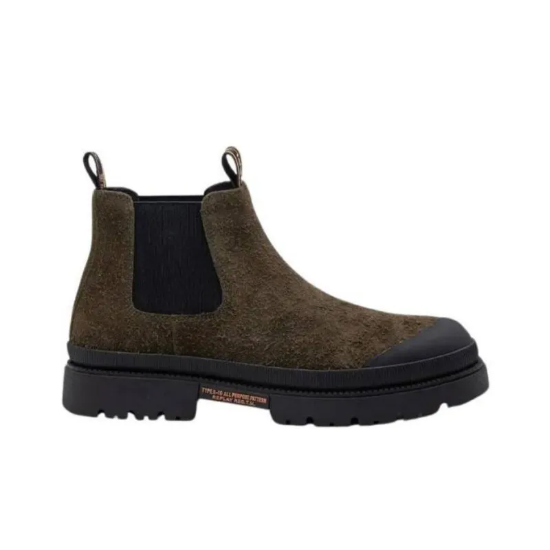 REPLAY Sandtown Short Chelsea Boots Men's Green-1