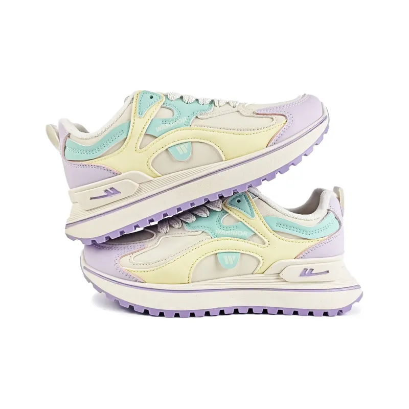 Warrior Lightweight Wear-Resistant And Warm Low-Top Casual Shoes Women's Beige Purple-1