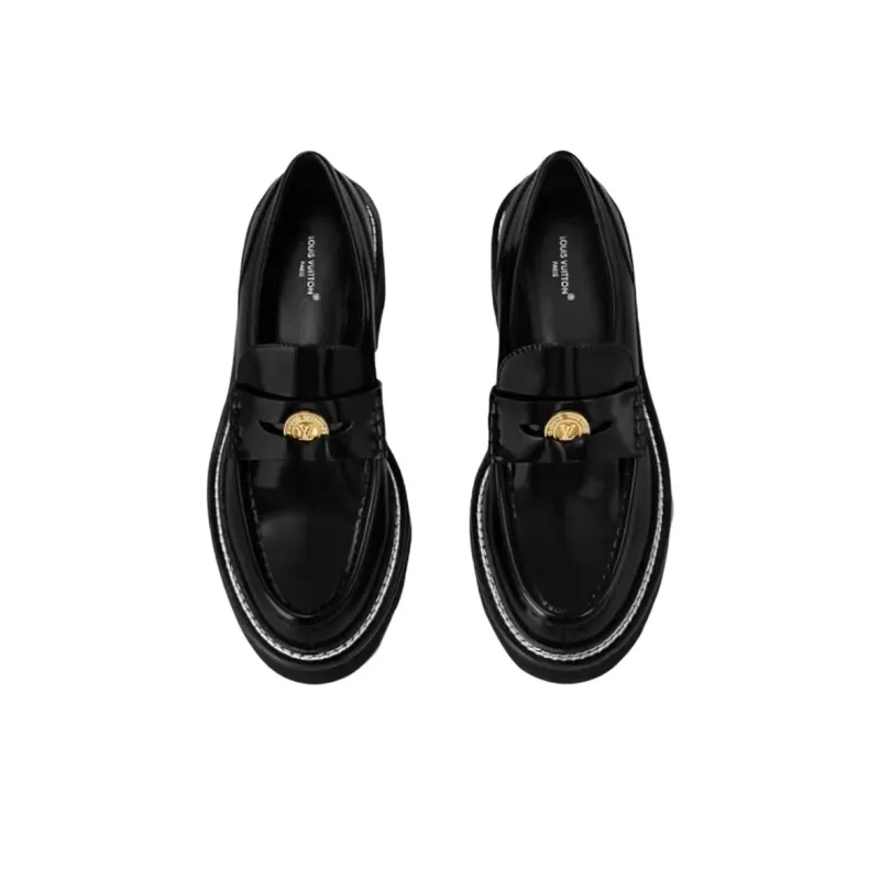 LOUIS VUITTON Beaubourg Loafers Women's Black-3
