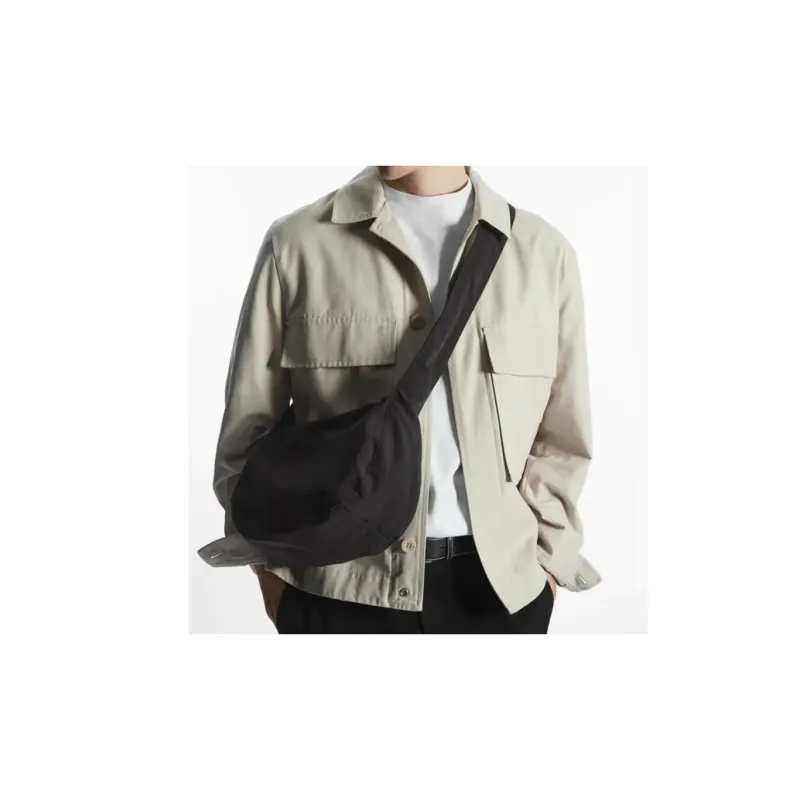 COS Polyamide Saddle Bag, Shoulder Bag, Crossbody Bag Regular Unisex Black-4