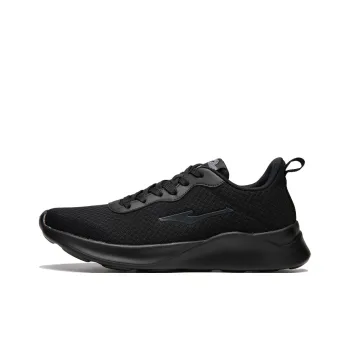 Erke Cushioning Anti Slip And Wear Resistant Breathable Support Low Top Casual Running Shoes Men's Black