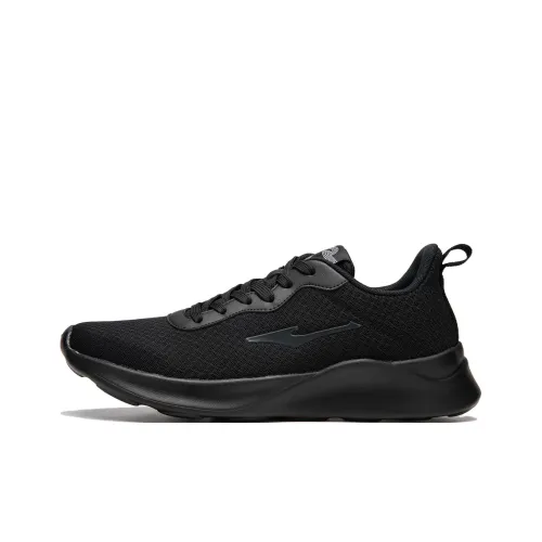 Erke Cushioning Anti Slip And Wear Resistant Breathable Support Low Top Casual Running Shoes Men's Black
