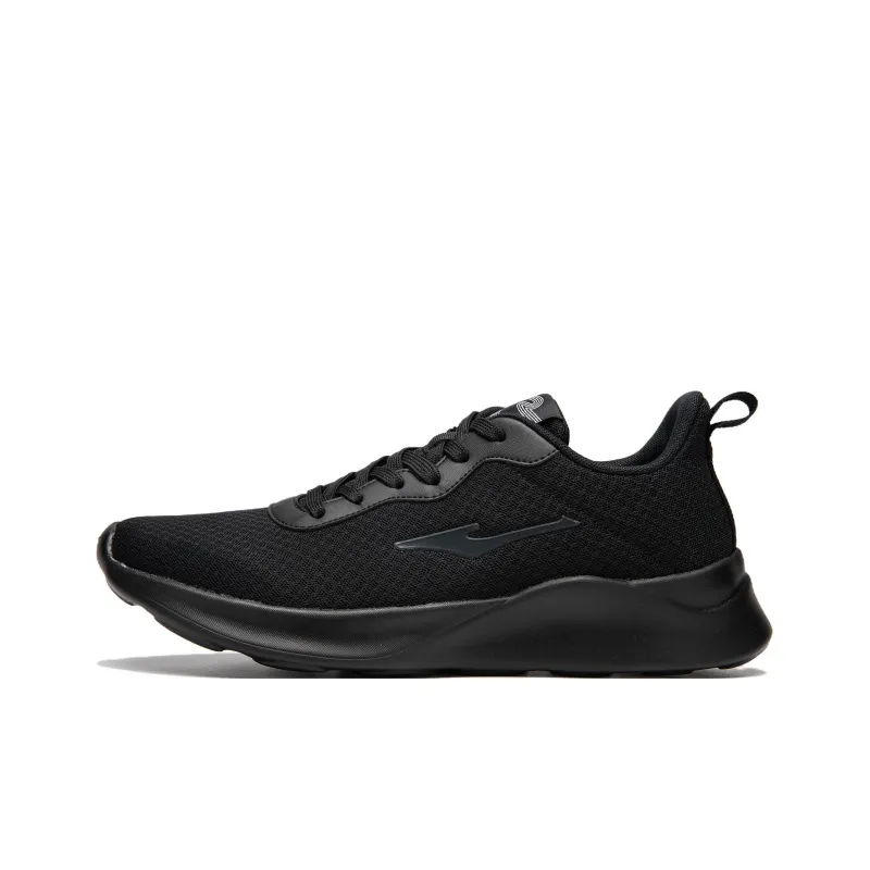 Erke Cushioning Anti Slip And Wear Resistant Breathable Support Low Top Casual Running Shoes Men's Black-0