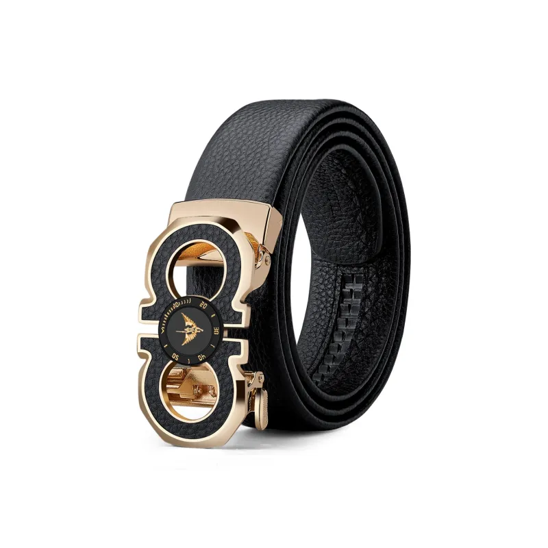 WilliamPOLO Cow Leather Belt Men's 3 Colors Available For Selection 3.5cm Width-4