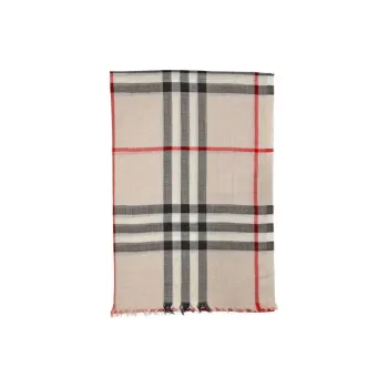Burberry Wool Silk Knit Scarves Women's Beige