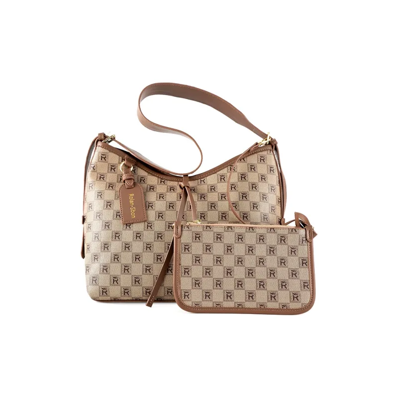 Vigno Synthetic Leather One Shoulder Handbag Regular Women's Coffee/Khaki-17