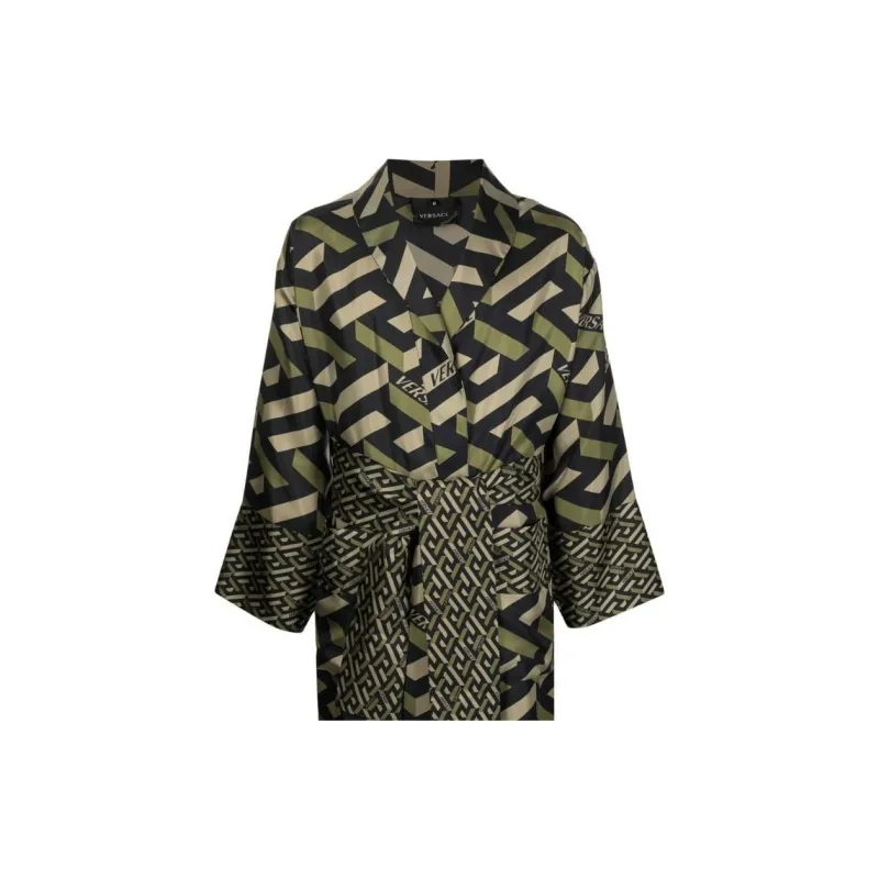 VERSACE New To Sale Final Sale Pajama Robe Unisex Green-2