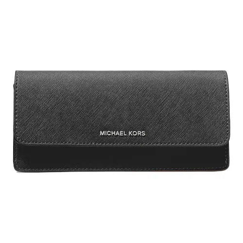 MICHAEL KORS Jet Set Saffiano Leather Wallet Large Size Unisex Black