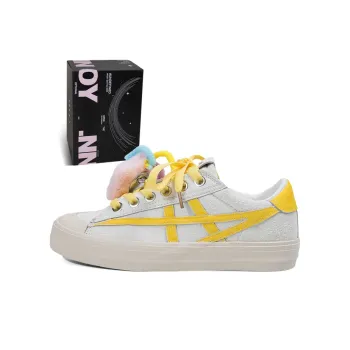 OYNN Young Baby Series Anti Slip And Wear Resistant Lightweight Low Top Skateboard Shoes Unisex White Yellow