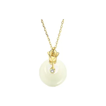 Royal Heaven's Choice Hetian Jade Necklaces Pale Greenish White Jade Unisex