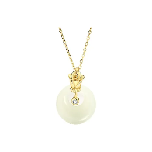 Royal Heaven's Choice Hetian Jade Necklaces Pale Greenish White Jade Unisex