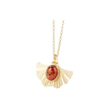 S&A Fire Amber Necklaces Women's